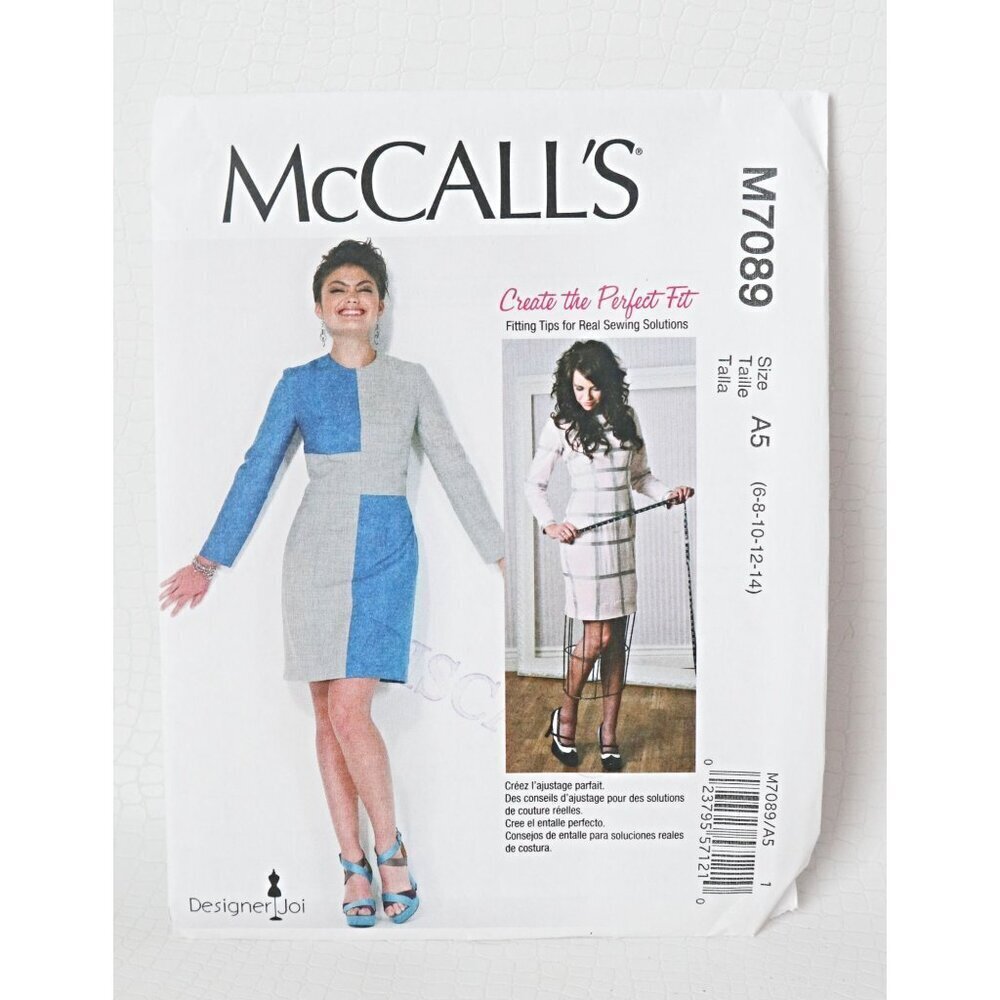 McCall's M7089 Sewing Pattern Misses Dress  Womens size 6 8 10 12 14 Uncut